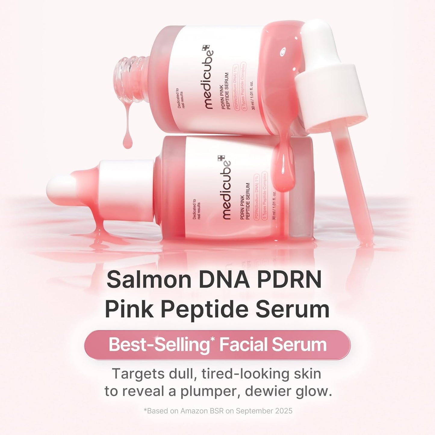 Medicube PDRN Pink Peptide Ampoule 30ml - Siero Anti-Età con 1% PDRN e Complesso Peptidi