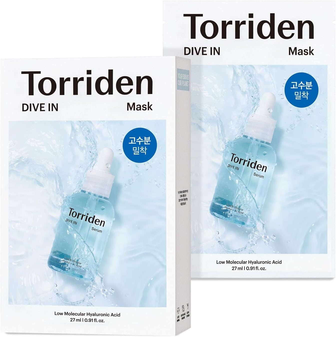 Torriden Dive-In Low Molecule Hyaluronic Acid Mask 10pcs - Maschera Viso Idratante e Rimpolpante