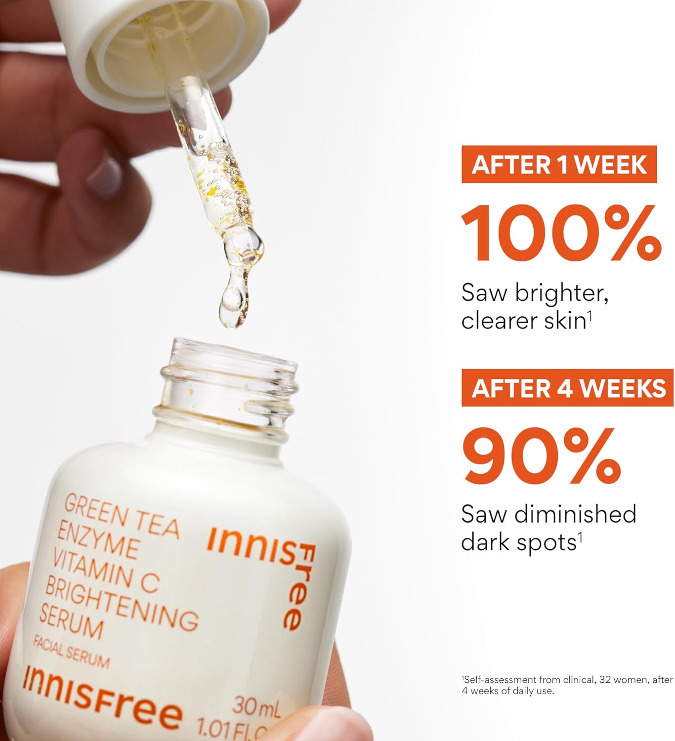 Innisfree Vitamin C Green Tea Enzyme Brightening Serum 30ml - Siero Illuminante Anti-Macchie