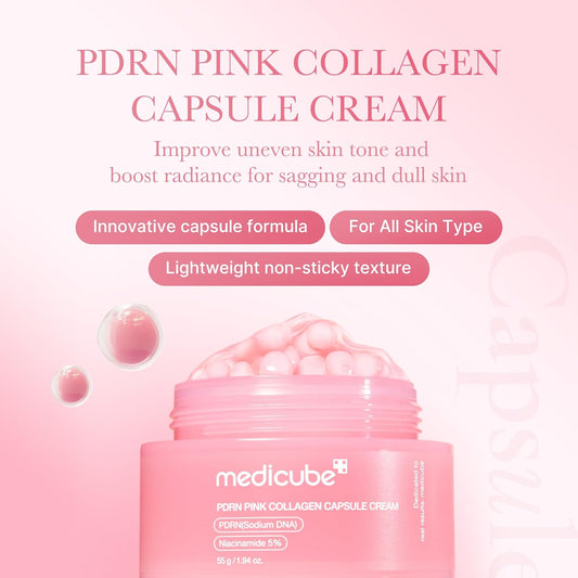 Medicube PDRN Pink Collagen Capsule Cream 55g - Crema Rassodante Anti-Età al Collagene