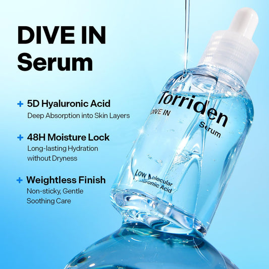 Torriden Dive-In Serum 50ml - Siero all'Acido Ialuronico 5D Idratante e Lenitivo